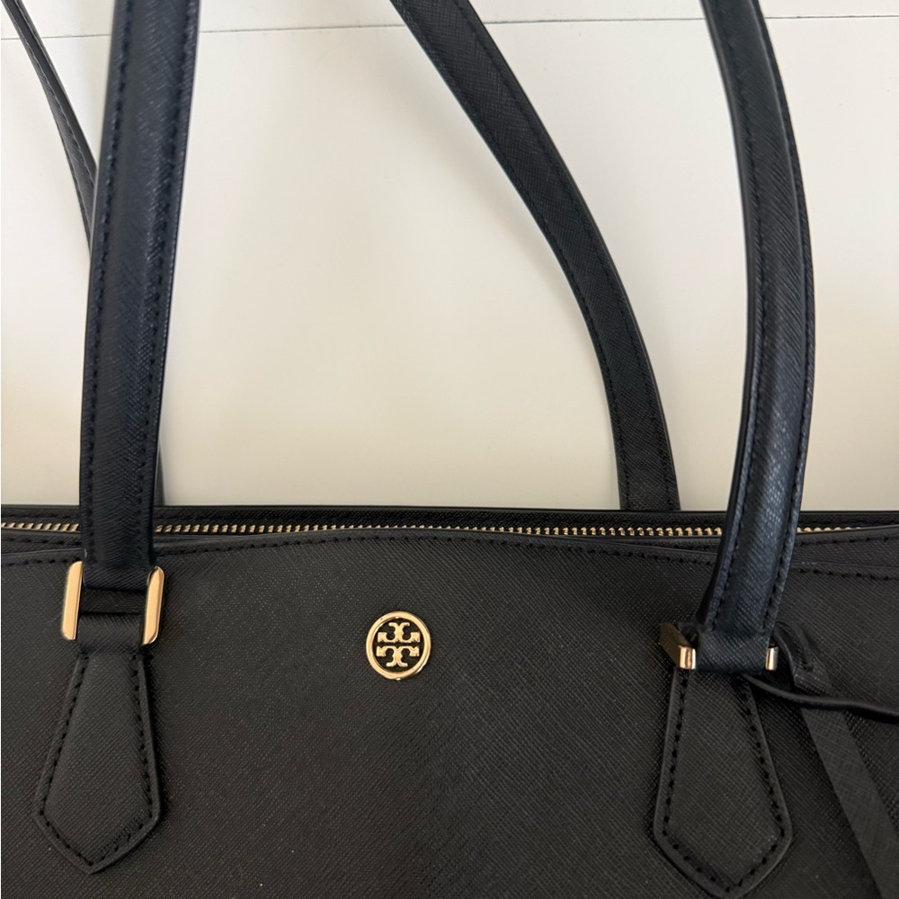 Tory Burch Black Tote with Gold Accents